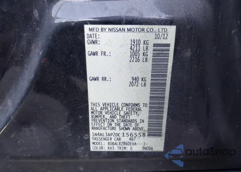 2013 Nissan Altima 2.5 S from USA, damaged, VIN 1N4AL3AP2DC156558